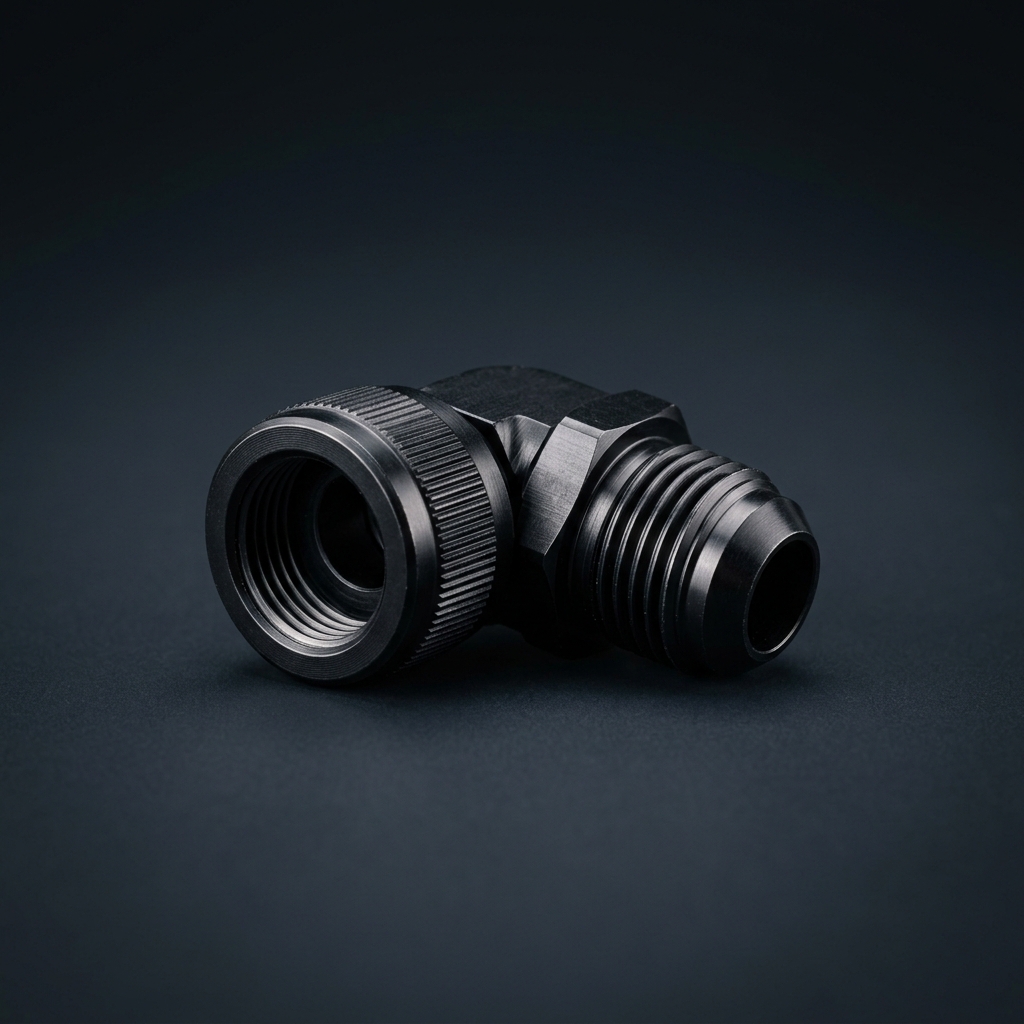 90° CNC AN Fitting - Siyah